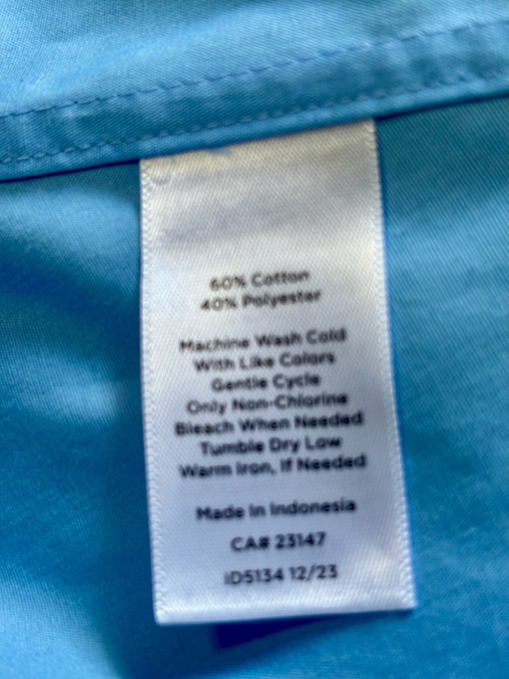 Talbots Sleeveless Button-Down Shirt in Sky Blue - Picture 6 of 7